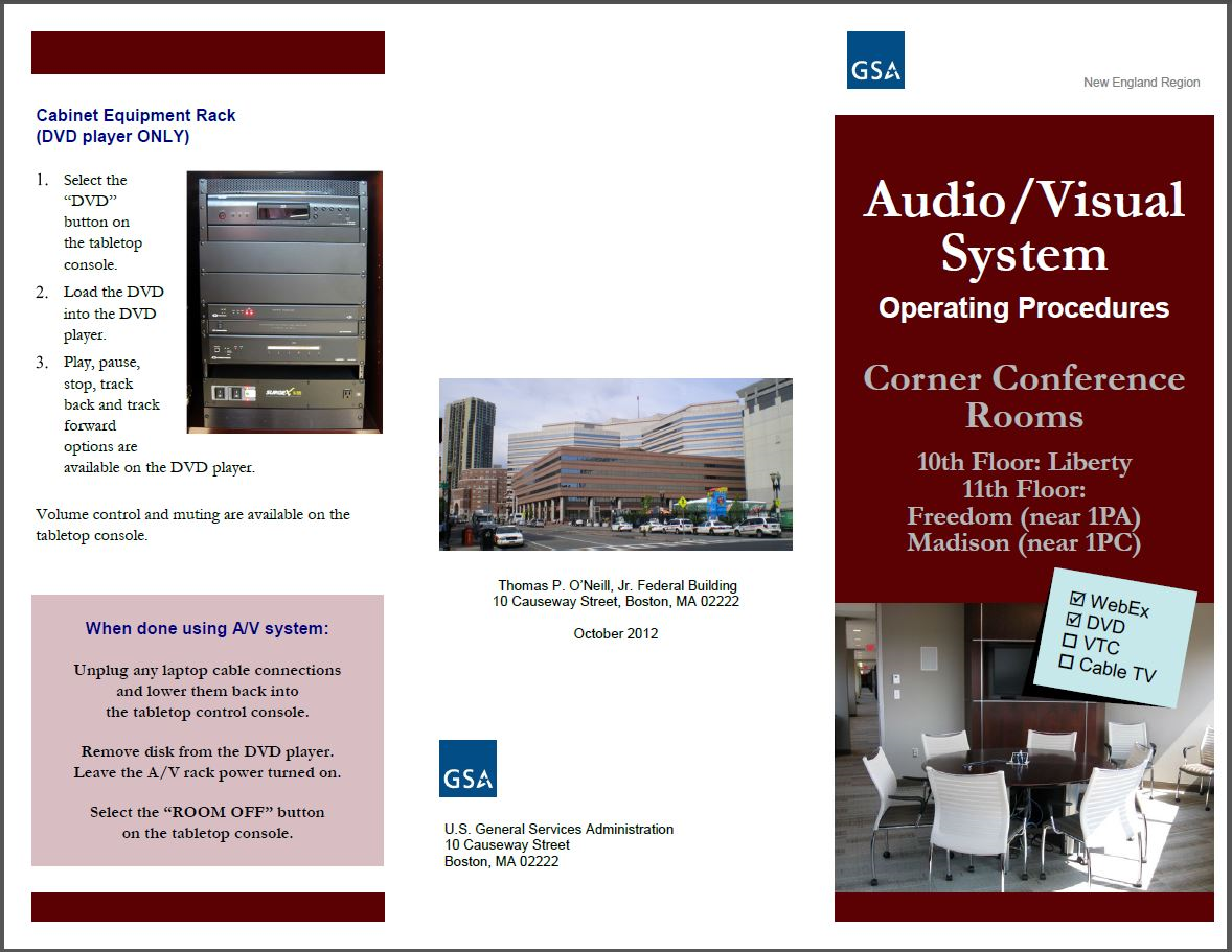 GSA Audio Video brochure outside